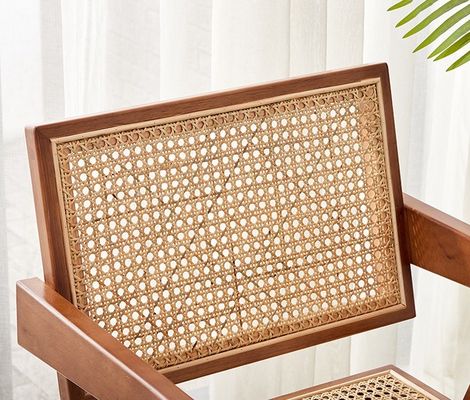 Modern Design Style Dining Room Furniture Luxury Rattan Solid Wood Restaurant Chair With Armrest