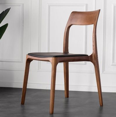 Customized Designs Design Style Elegant Nordic Solid Wood Dining Chair With PU Leather Seat