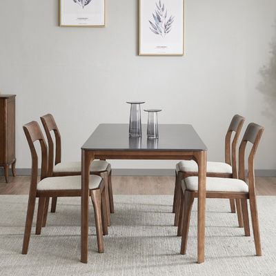 Customized Designs Design Style Elegant Nordic Solid Wood Dining Chair With PU Leather Seat