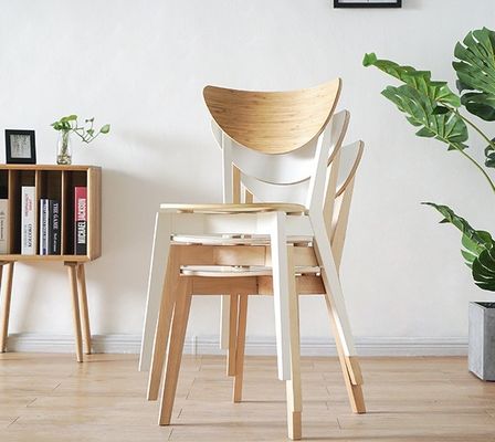 Add a Touch of Sophistication to Your Dining Room with Solid Birch Wood Stacking Chairs in Modern North European Style