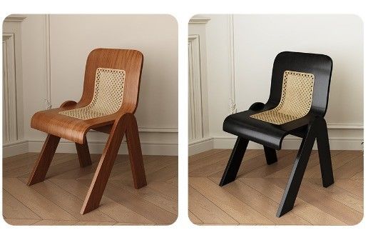 Solid Ash Wood Lounge Chair in Classical Modern Style with Rattan and Walnut in Leisure Chair Style