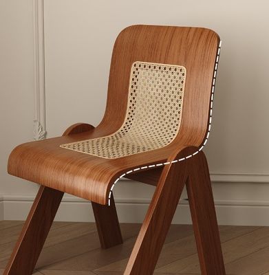 Solid Ash Wood Lounge Chair in Classical Modern Style with Rattan and Walnut in Leisure Chair Style