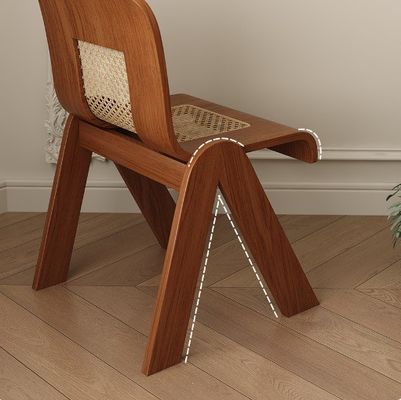 Solid Ash Wood Lounge Chair in Classical Modern Style with Rattan and Walnut in Leisure Chair Style