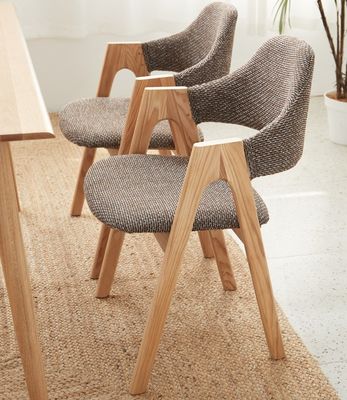 Living Room Furniture Modern Solid Wood Dining Chair with Fabric Cushion and Customized Design