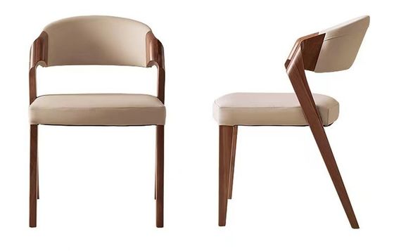 Living Room Furniture Solid Wood Dining Chair with Customized Designs and PU Leather Cushion