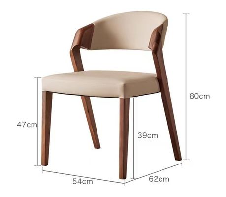 Living Room Furniture Solid Wood Dining Chair with Customized Designs and PU Leather Cushion