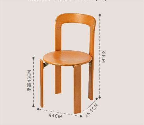 Customized Designs Nordic Solid Wood Dining Chair with Stackable Design and Lacquered Finish