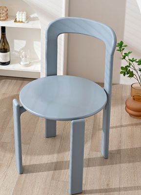 Customized Designs Nordic Solid Wood Dining Chair with Stackable Design and Lacquered Finish