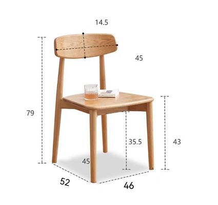 Stackable Dining Chair for Modern Restaurant Made of Solid Wood in Natural Color