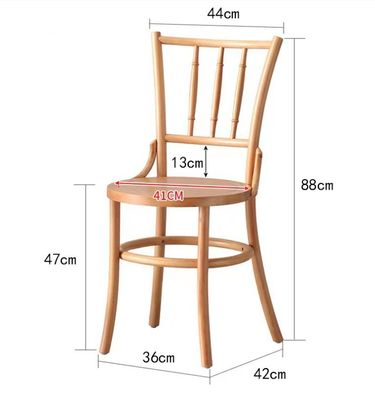 Modern Design Rattan and Solid Wood Dining Chair for Restaurant W36*D42*H88 cm