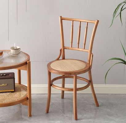 Modern Design Rattan and Solid Wood Dining Chair for Restaurant W36*D42*H88 cm