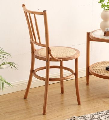 Modern Design Rattan and Solid Wood Dining Chair for Restaurant W36*D42*H88 cm