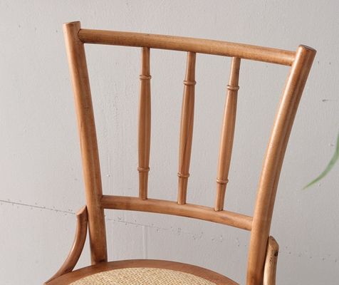 Modern Design Rattan and Solid Wood Dining Chair for Restaurant W36*D42*H88 cm