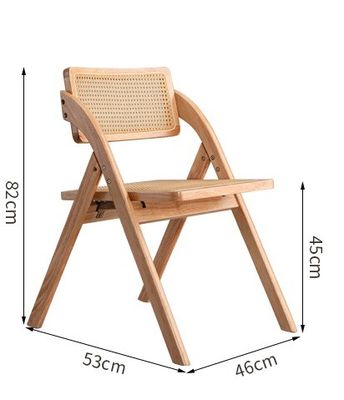 OEM Service Accepted Natural Rattan Solid Wood Dining Chair Furniture with Foldable Design