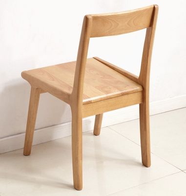 NO Folded Solid Wood Frame Dining Chair for Hotel and Restaurant Vintage Nordic Style Natural Finish