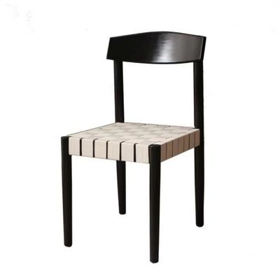 Solid Wood Braided Seat Dining Chair Furniture Finish Lacquered With Customized Designs For Restaurant Dining