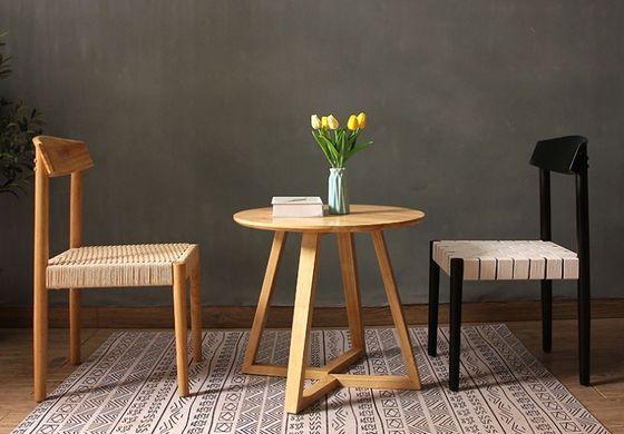 Solid Wood Braided Seat Dining Chair Furniture Finish Lacquered With Customized Designs For Restaurant Dining