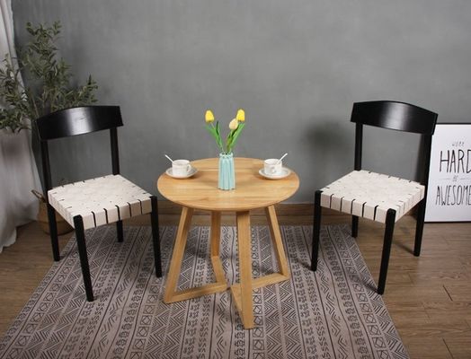 Solid Wood Braided Seat Dining Chair Furniture Finish Lacquered With Customized Designs For Restaurant Dining