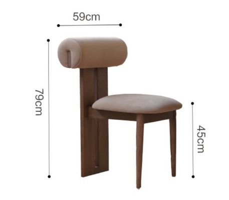 Vintage Solid Wood Dining Chair with Lacquered Finish and Removable Sponge Cushion