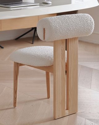 Vintage Solid Wood Dining Chair with Lacquered Finish and Removable Sponge Cushion