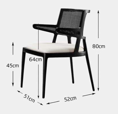 Dining Room Furniture Luxury Rattan Solid Wood PU Leather Seat Dining Chair For Restaurant with and OEM Service Accepted
