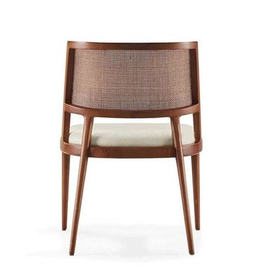 Dining Room Furniture Luxury Rattan Solid Wood PU Leather Seat Dining Chair For Restaurant with and OEM Service Accepted
