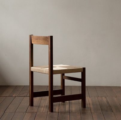 Natural Color Woven Rope Solid Wood Braided Seat Dining Chair For Restaurant With Exquisite Craftsmanship