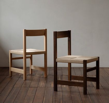 Natural Color Woven Rope Solid Wood Braided Seat Dining Chair For Restaurant With Exquisite Craftsmanship