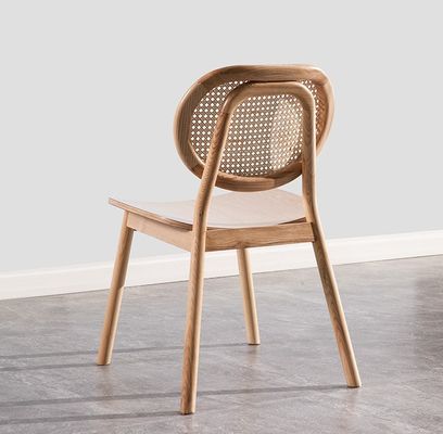 Vintage Luxury Hotel Rattan Solid Wood Furniture Dining Chair for Restaurant in Black