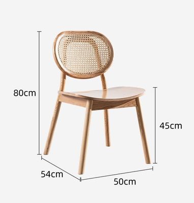 Vintage Luxury Hotel Rattan Solid Wood Furniture Dining Chair for Restaurant in Black