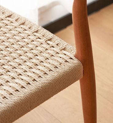 Vintage Luxury Hotel Home Furniture Woven Cord Solid Wood Dining Chair for Restaurant in Customized Designs