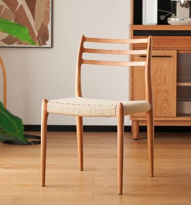 Vintage Luxury Hotel Home Furniture Woven Cord Solid Wood Dining Chair for Restaurant in Customized Designs