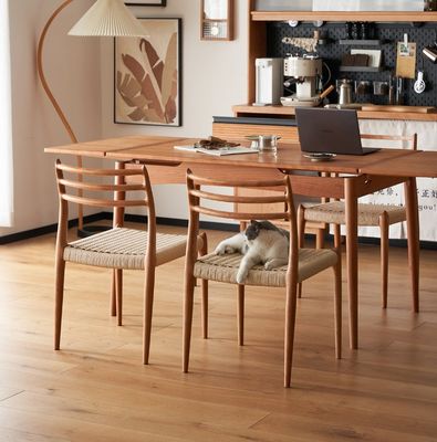 Vintage Luxury Hotel Home Furniture Woven Cord Solid Wood Dining Chair for Restaurant in Customized Designs