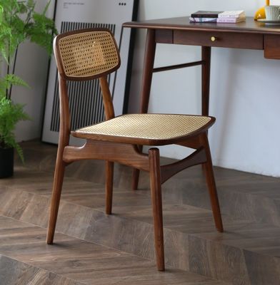 Dining Room Furniture Vintage Luxury Hotel Restaurant Natural Rattan Solid Wood Dining Chair for Events
