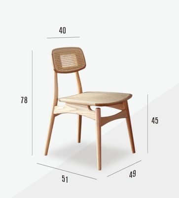 Dining Room Furniture Vintage Luxury Hotel Restaurant Natural Rattan Solid Wood Dining Chair for Events