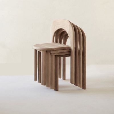 NO Folded Natural Solid Wood Dining Stackable Chair OEM Service Accepted