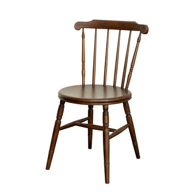 Restaurant Hotel Solid Wood Frame Windsor Natural Dining Chair with Lacquered Finish