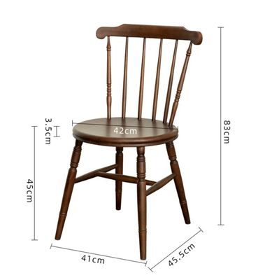 Restaurant Hotel Solid Wood Frame Windsor Natural Dining Chair with Lacquered Finish