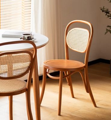 Dining Chair Natural Woven Rattan and Solid Wood from with OEM Service Accepted