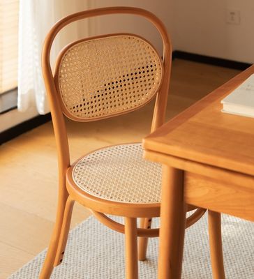 Dining Chair Natural Woven Rattan and Solid Wood from with OEM Service Accepted