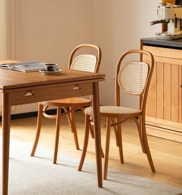 Dining Chair Natural Woven Rattan and Solid Wood from with OEM Service Accepted