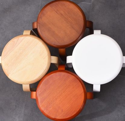 OEM Service Accepted Fashion Simple Stool Modern Household Small Round Solid Wood Stackable Chairs Wood Stool Curved Wood Stool