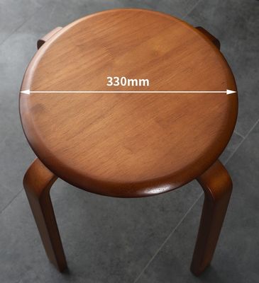 OEM Service Accepted Fashion Simple Stool Modern Household Small Round Solid Wood Stackable Chairs Wood Stool Curved Wood Stool