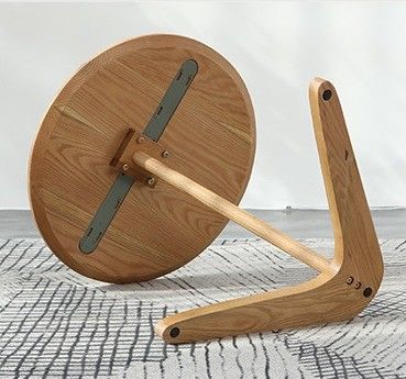 Living Room Furniture Modern Round End Coffee Table with Solid Wood Base