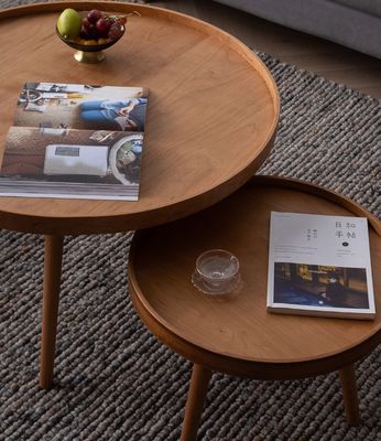 Modern Design Nordic Solid Wood Round End Coffee Table for Living Room OEM Service Accepted