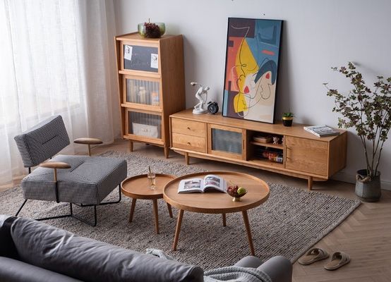 Modern Design Nordic Solid Wood Round End Coffee Table for Living Room OEM Service Accepted