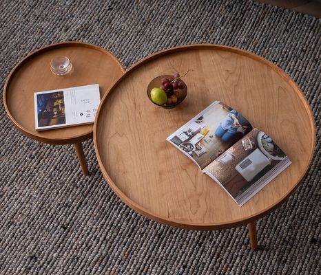 Modern Design Nordic Solid Wood Round End Coffee Table for Living Room OEM Service Accepted
