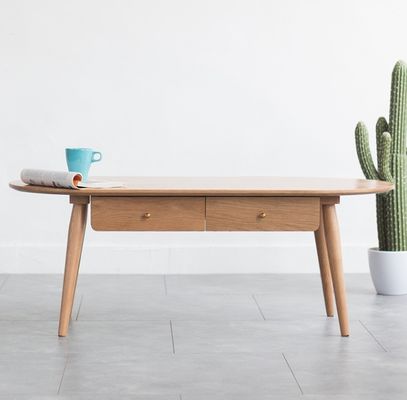 Modern Wooden Living Room Furniture W120*D60*H45CM Solid Wood Coffee Table with Mail Packing