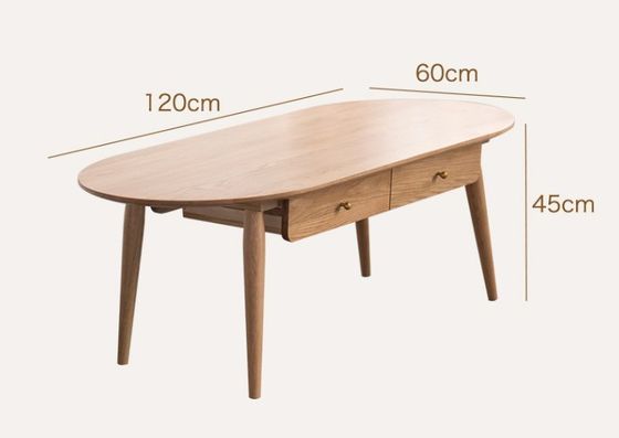 Modern Wooden Living Room Furniture W120*D60*H45CM Solid Wood Coffee Table with Mail Packing