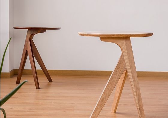 Vintage Round End Table Customized Designs for Coffee Side Table in Solid Wood Living Room Furniture